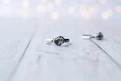 Oxidized silver raw crystal ring | Herkimer diamond ring