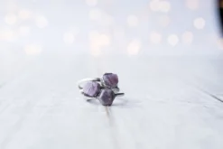 Oxidized Silver Ruby ring | Red ruby crystal ring