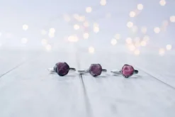 Oxidized Silver Ruby ring | Red ruby crystal ring