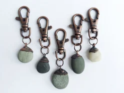 Pebble keychain | Beach Pebble keychain