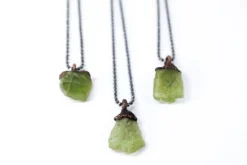 Peridot crystal necklace | Raw peridot 18" Sterling necklace