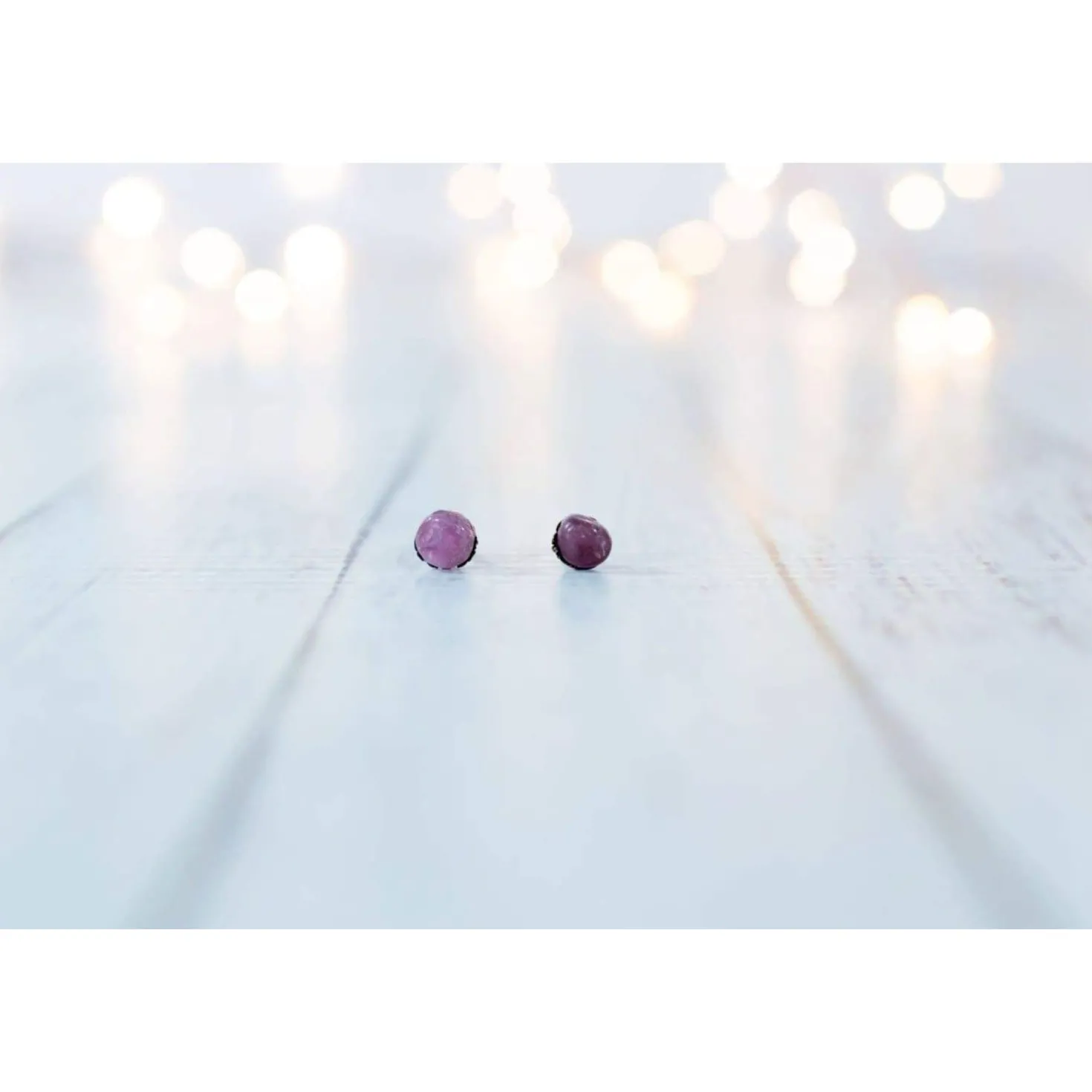 Pink Tourmaline earrings | Rubellite stud earrings