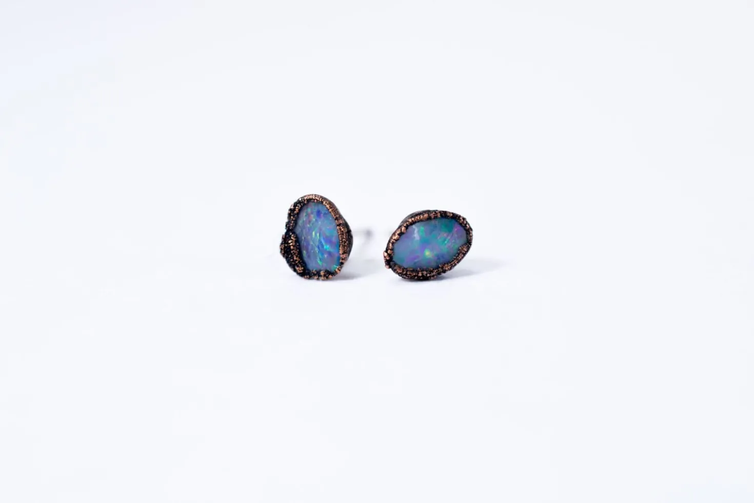 Polished opal earrings | Opal post earrings