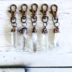 Quartz crystal keychain | Raw crystal keychain