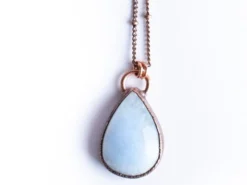 Rainbow moonstone necklace | Simple stone necklace