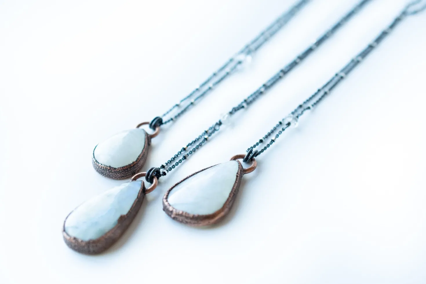 Rainbow moonstone necklace | Simple stone necklace