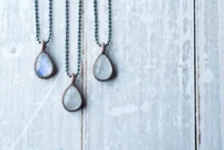 Rainbow moonstone necklace | Teardrop Moonstone Pendant
