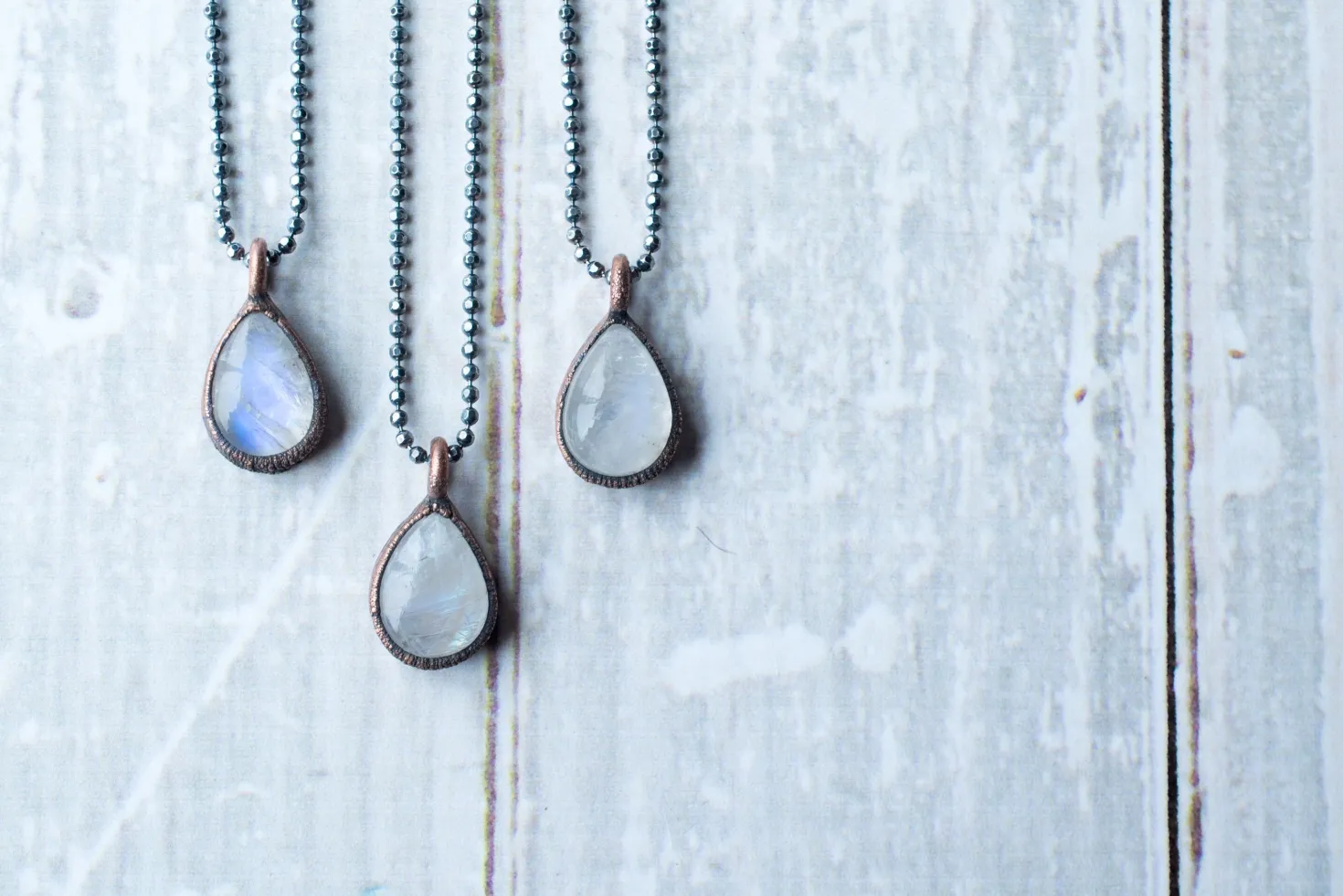 Rainbow moonstone necklace | Teardrop Moonstone Pendant
