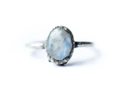 Rainbow moonstone ring | June Birthstone Ring