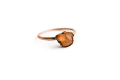 Raw amber ring | Untreated baltic amber jewelry
