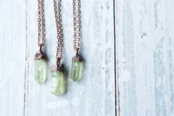 Raw apatite necklace | Raw apatite crystal pendant