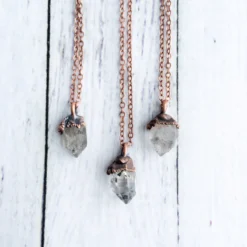 Raw crystal anthraxolite necklace | Electroformed crystal necklace