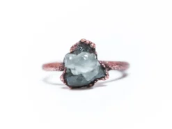 Raw crystal cluster ring | Chlorite Quartz cluster ring