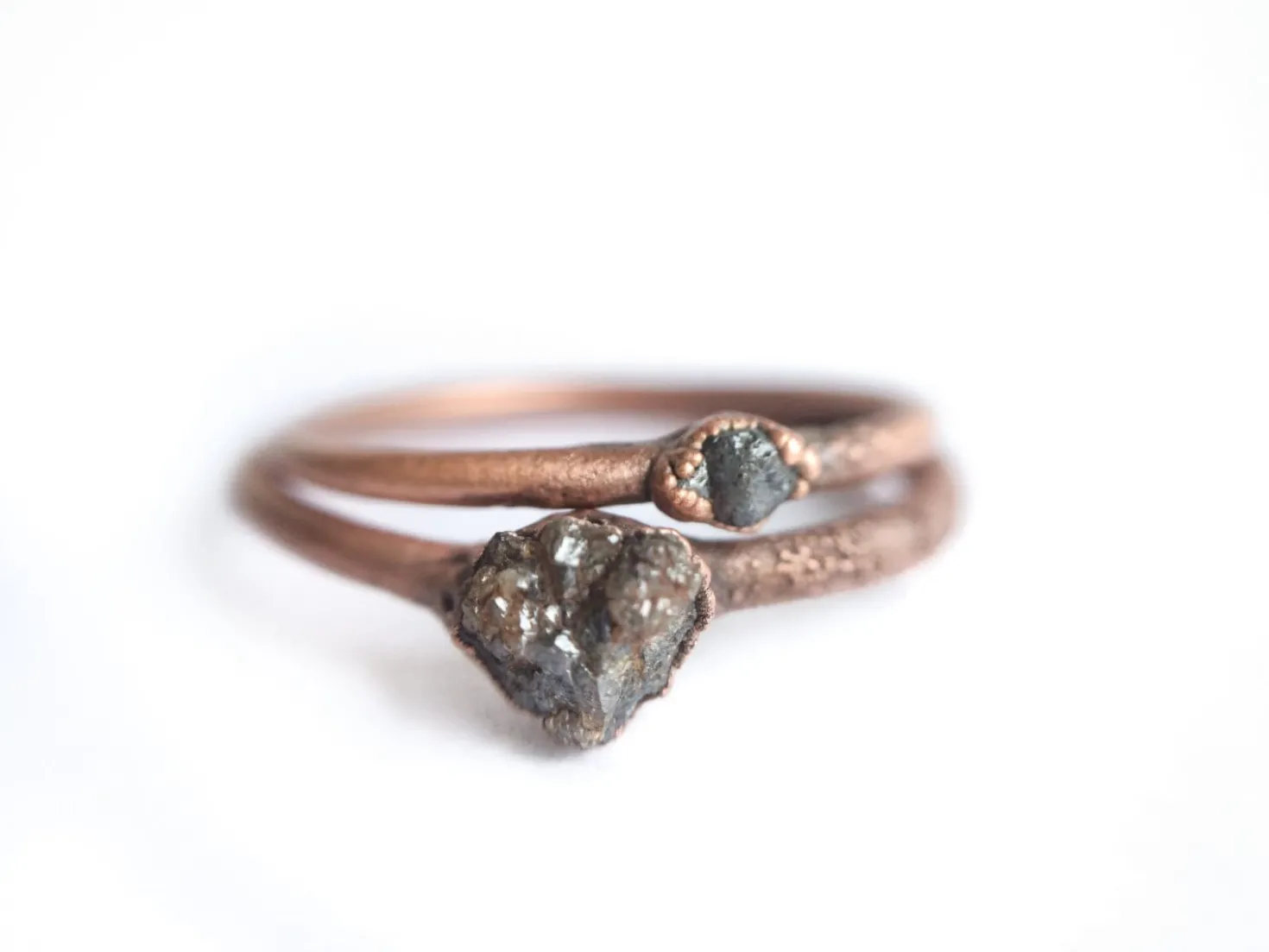Raw diamond ring | Tiny rough diamond engagement ring