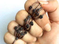 Raw garnet ring | Deep Red Garnet ring