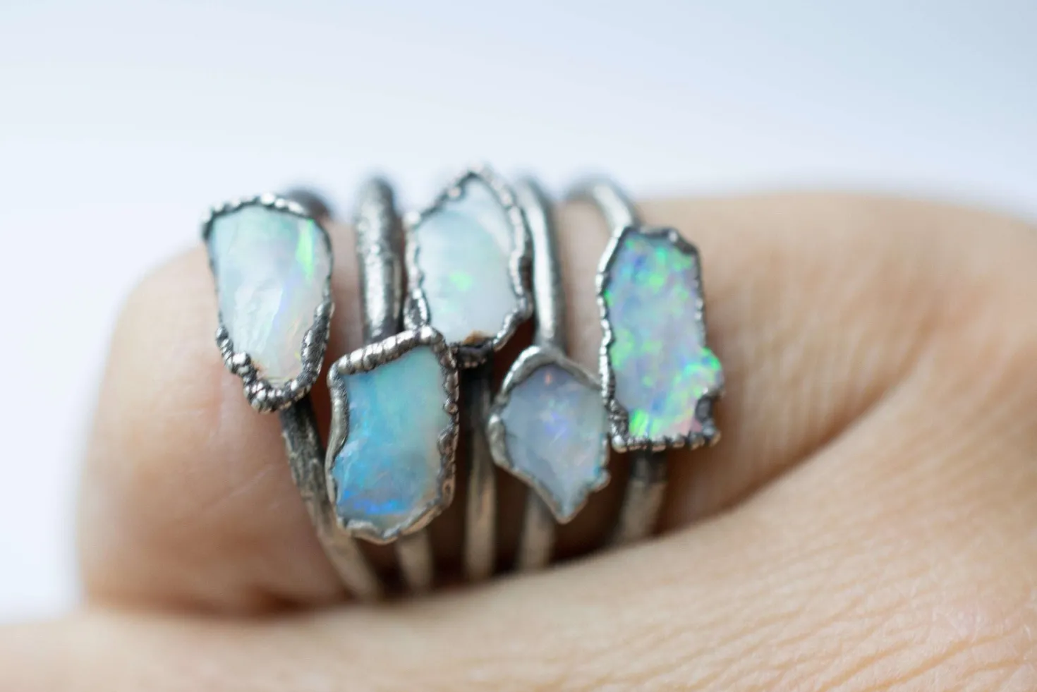 Raw opal ring | Rough opal ring
