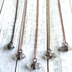 Raw quartz crystal necklace | Electroformed crystal necklace