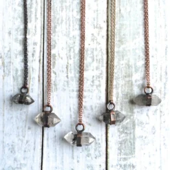 Raw quartz crystal necklace | Electroformed crystal necklace