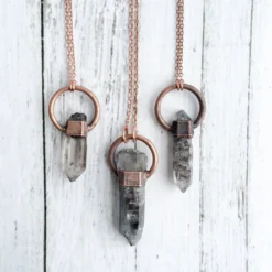 Raw quartz necklace | Double terminated rock crystal necklace