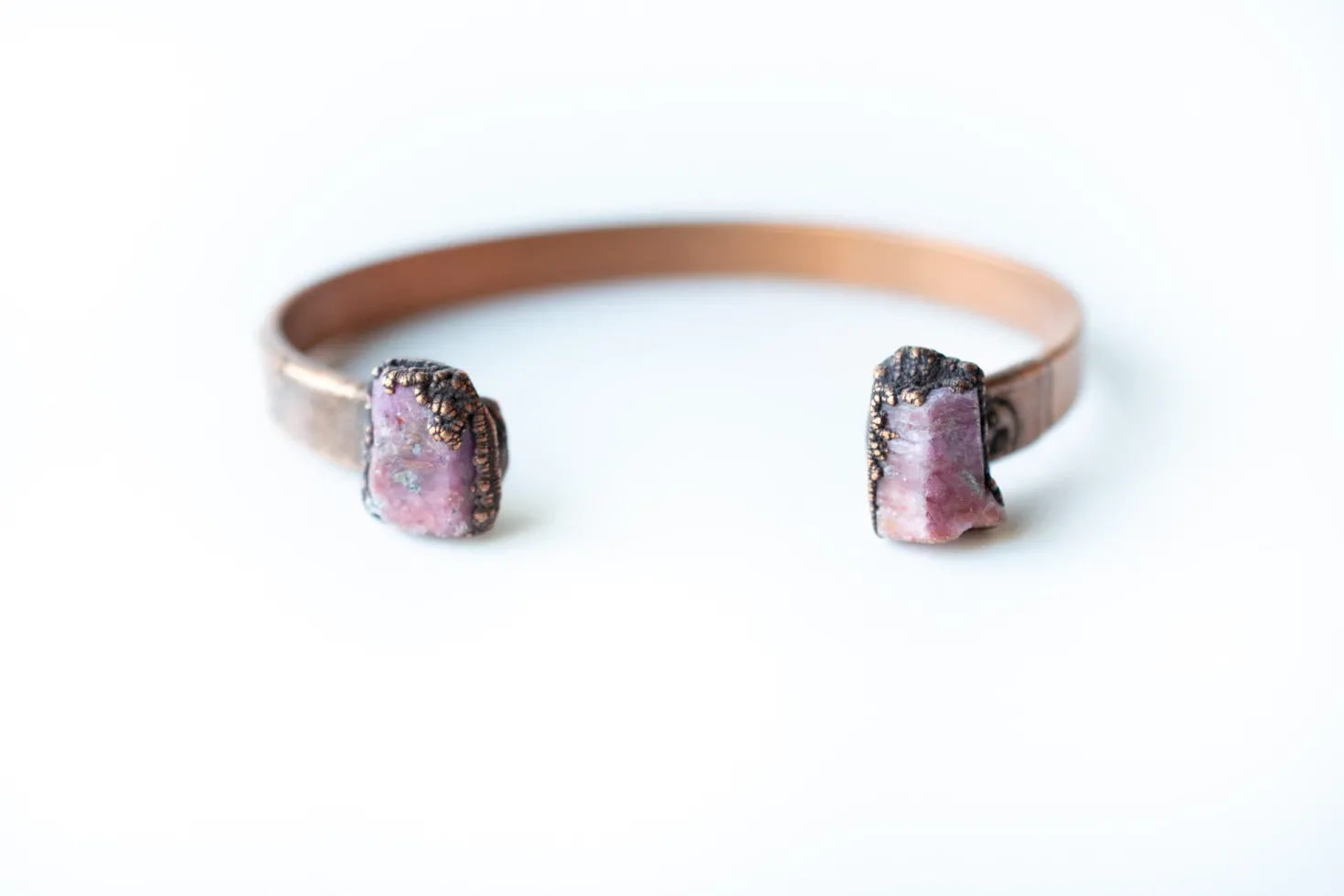 Raw Ruby Crystal Cuff Bracelet | Raw Gemstone Jewelry