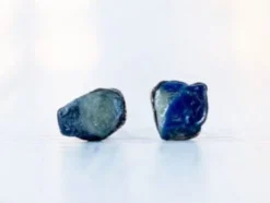 Raw sapphire earrings | Blue sapphire earrings