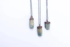 Raw sapphire necklace | Raw sapphire crystal pendant
