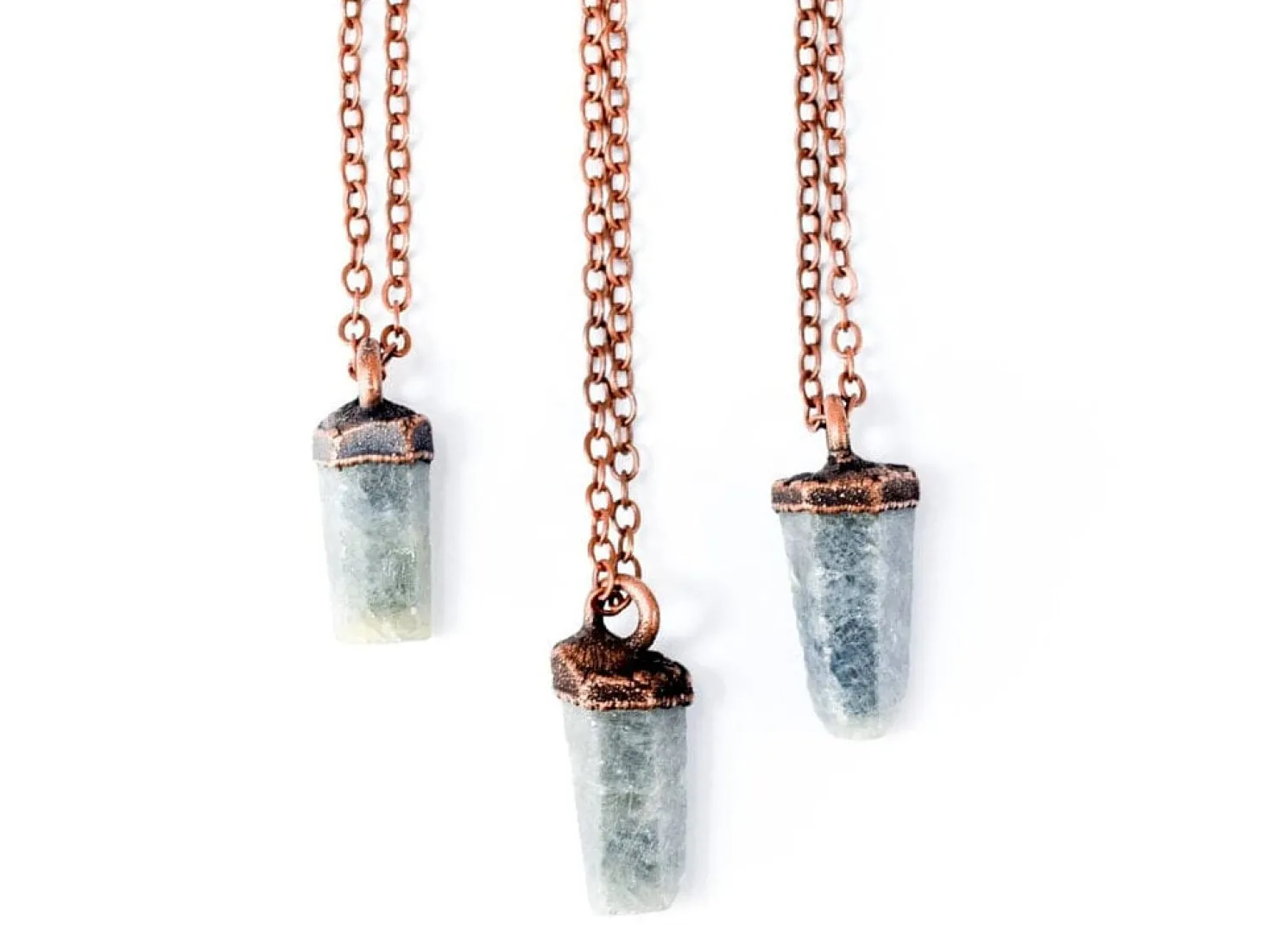 Raw sapphire necklace | Raw sapphire crystal pendant