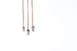 Raw sapphire necklace | Raw sapphire crystal pendant