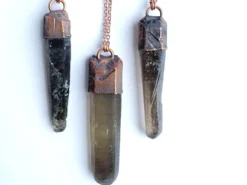 Raw smokey quartz necklace | Raw quartz necklace