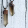 Raw smokey quartz necklace | Raw quartz necklace