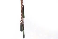 Raw tourmaline necklace | Green tourmaline crystal necklace