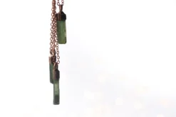 Raw tourmaline necklace | Green tourmaline crystal necklace