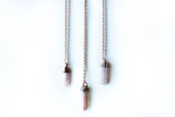 Raw tourmaline necklace | Pink tourmaline necklace