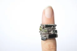 RAW tourmaline ring | Green tourmaline crystal ring