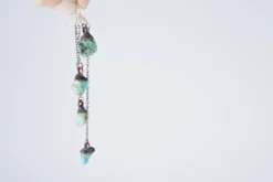 Raw turquoise earrings | Turquoise crystal earrings