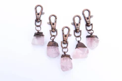 Rose Quartz crystal keychain | Raw crystal keychain