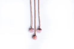 Rose quartz necklace | Electroformed crystal necklace