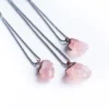 Rose quartz necklace | Electroformed crystal necklace