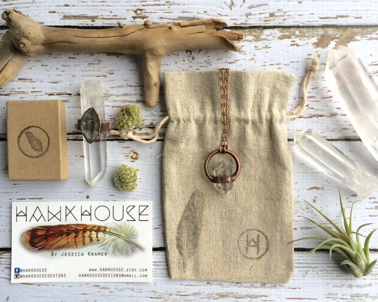 Rose quartz necklace | Electroformed crystal necklace