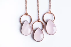 Rose Quartz Necklace | Raw crystal necklace