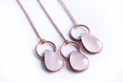 Rose Quartz Necklace | Raw crystal necklace