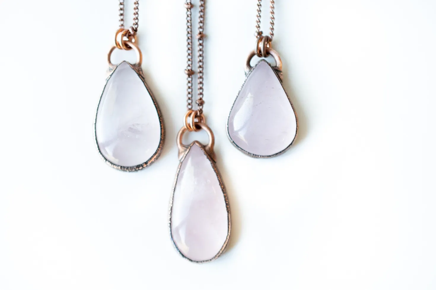 Rose Quartz Necklace | Raw crystal necklace