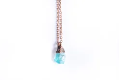 Rough apatite necklace | Blue apatite necklace