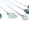Rough aquamarine necklace | Raw aquamarine jewelry