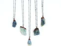Rough aquamarine necklace | Raw aquamarine jewelry