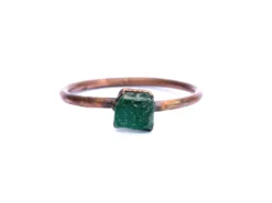 Rough emerald ring | Raw Emerald birthstone ring