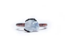 Rough moonstone ring | Simple stone stacking ring