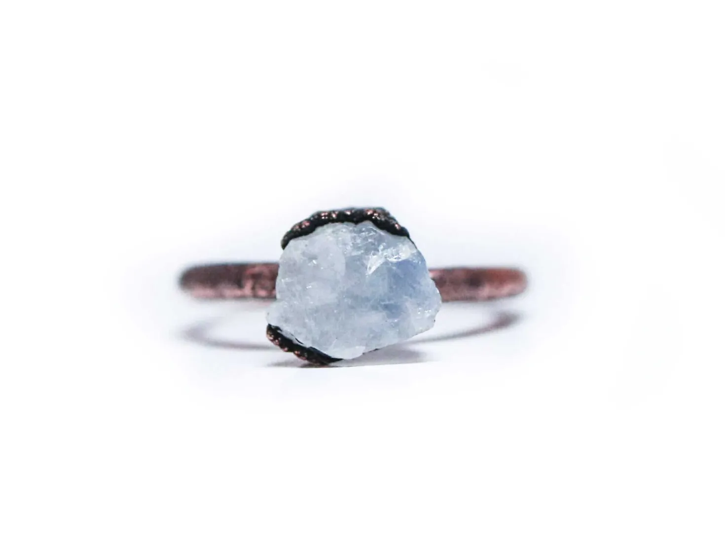 Rough moonstone ring | Simple stone stacking ring