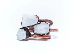 Rough moonstone ring | Simple stone stacking ring