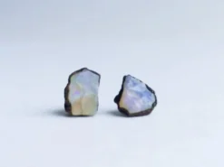 Rough opal earrings | Opal post earrings